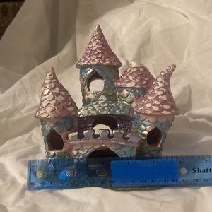 Pastel castle aquarium decor from Pet Smart.